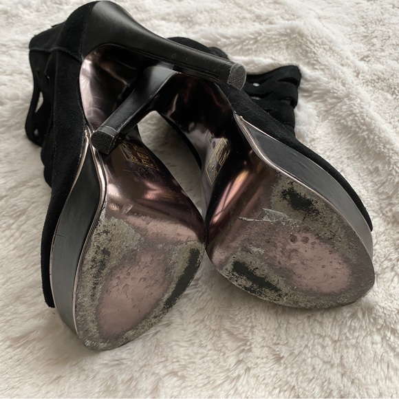 Black Bebe Platform Booties/Heels - Picture 6 of 9